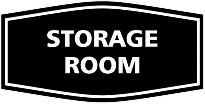 Signs ByLITA Fancy Storage Room Sign (Black) - Large 10 Pack