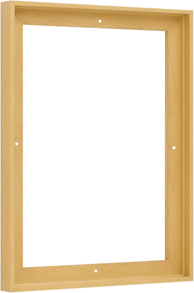 Pixy Canvas Floater Frame 12x48 for 3/4 (0.75) inch Deep Canvas Paintings/Canvas Prints/Wood Canvas Panels/Wall Art/Wall Decor/Home Decor/Artwork (Light Maple, 12 x 48 inch, Portrait)