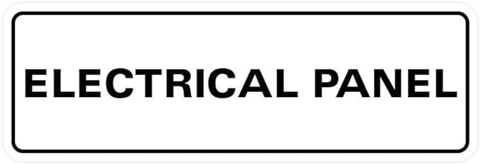 All Quality Standard Electrical Panel Wall or Door Sign - Durable Material | Clear and Functional Sign | Easy Installation‌ - White - Large (10 Pack)