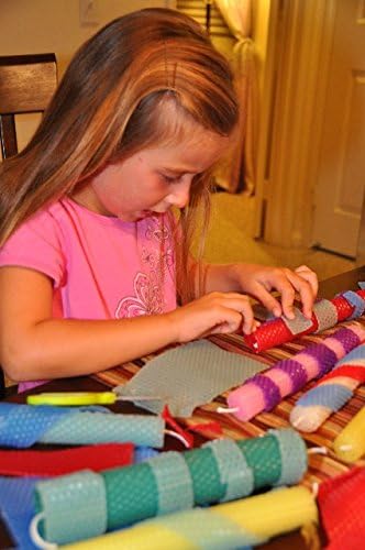 Make Your Own Beeswax Candle Kit - Includes 10 Full Size 100% Beeswax Honeycomb Sheets in Pink and Approx. 6 Yards (18 Feet) of Cotton Wick. Each Sheet Measures Approx. 8" x 16 1/4".