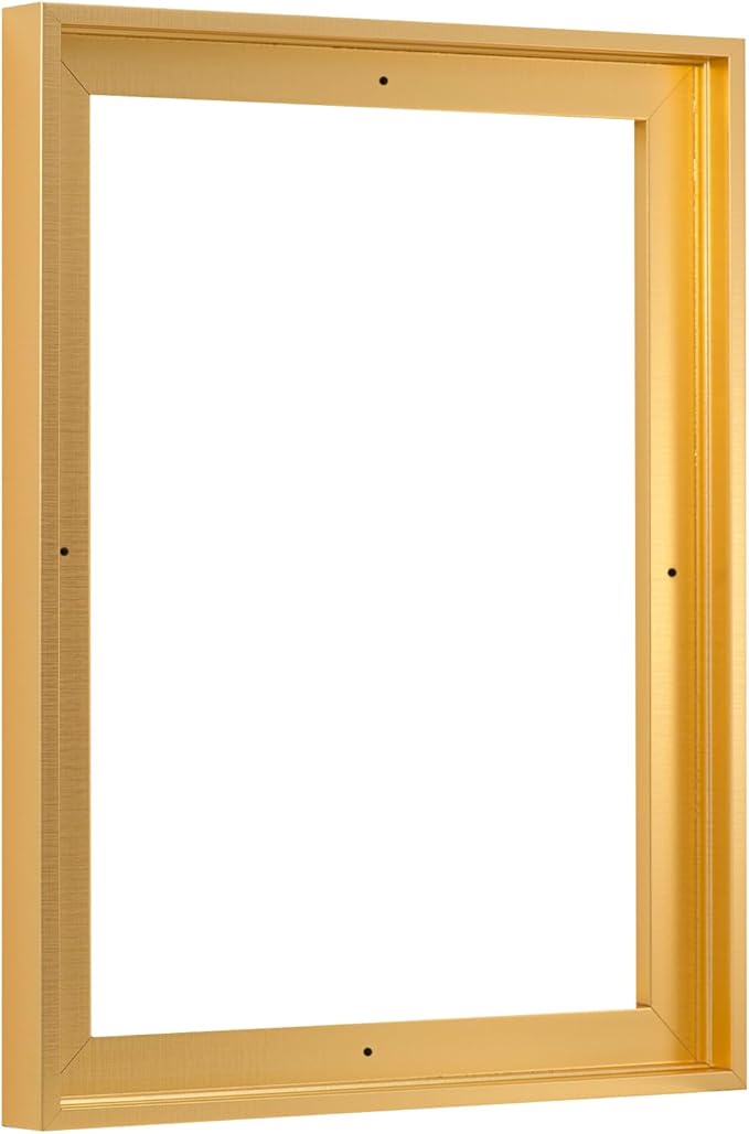 Pixy Canvas Floater Frame 9x18 for 3/4 (0.75) inch Deep Canvas Paintings/Canvas Prints/Wood Canvas Panels/Wall Art/Wall Decor/Home Decor/Artwork (Brass Gold, 9 x 18 inch, Portrait)