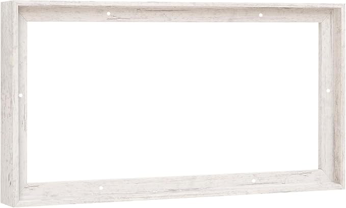 Pixy Canvas Floater Frame 16x18 for 1-1/2 (1.5) inch Deep Canvas Paintings/Canvas Prints/Wood Canvas Panels/Wall Art/Wall Decor/Home Decor/Artwork (Distressed White, 16 x 18 inch, Landscape)