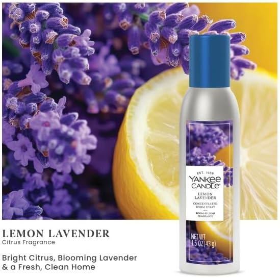Yankee Candle Popular Fragrances 3-Pack Concentrated Room Sprays (Clean Cotton, Lemon Lavender, MidSummer's Night)