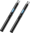 TOPKAY 2 Packs Electric Candle Lighters, Windproof Flameless USB Rechargeable Plasma Arc Long Lighter for Grill Firework Kitchen.Gifts for Women Mom Men Wife Sister.