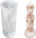 3D Skull Candle Mold Column Halloween Silicone Resin Mold for Aromatherapy Candles Resin Casting Homemade Wax Making Polymer Clay DIY Craft