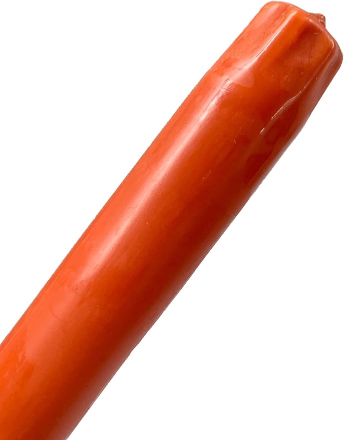 D'light Online Elegant 10" Unscented Cinnamon Burnt Orange Taper Candles, Premium Quality Hand-Dipped Tapered Candles, Dripless and Smokeless - Set of 12 Individually Wrapped (10 Inch, Cinnamon)