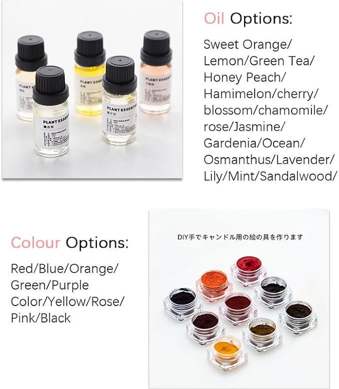SimpleVibesXinPuwei DIY Scented Botanical Jelly Candle DIY Candle Kit House Warming Gift (Style B, Mold Style 2)