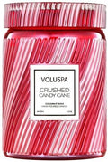 Voluspa Crushed Candy Cane, Large Candle Jar, 18 oz, 100 Hour Burn Time, Coconut Wax for Clean Burning, Handcrafted in The USA