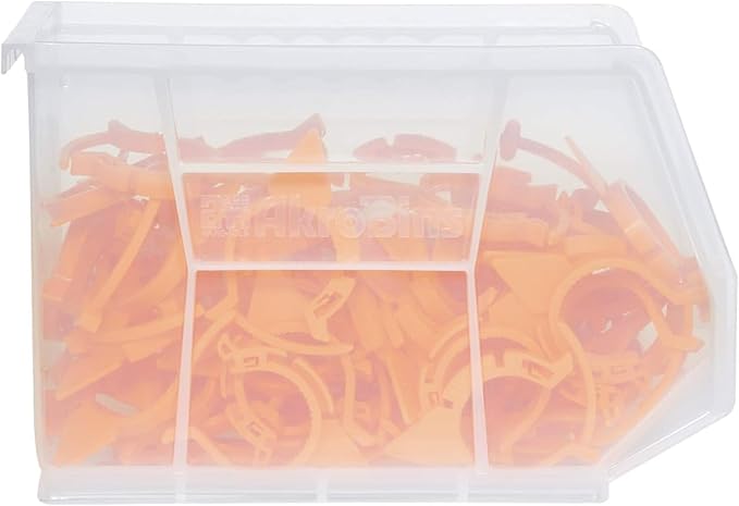 Akro-Mils 30239 AkroBins Plastic Storage Bins, Space-Saving Stackable Bins for Garage, Pantry, Craft Organization, 11-" x 8-" x 7-", Yellow, 6-Pack