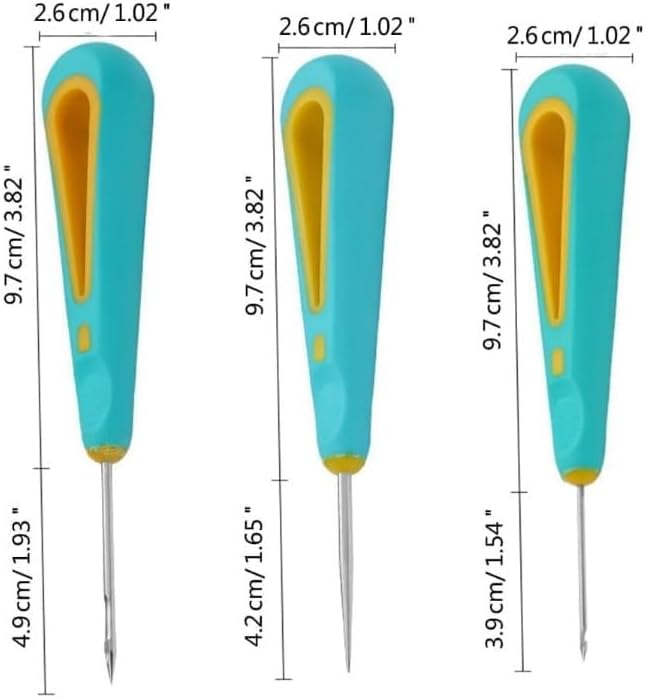 3 Pcs Green Candle Making Punch Needle Tool Set, Round Hole Cone Hand Drills Punch Needle Candles Wick Tools for DIY Silicone Mould Making Punch Candle Making,Round Hole Punch Wicking Needle Tools