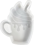 Hot Cocoa Chocolate Drip Mug Cup Tumbler Whipped Cream Handle Drink Car Freshie Silicone Mold 4x3x1” for Scented Aroma Beads Holiday Winter, Car Candle, Oven Safe Bake Heat Resistant to 400 F Supplies