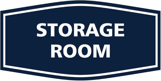 Signs ByLITA Fancy Storage Room Sign (Navy Blue/White) - Large 2 Pack