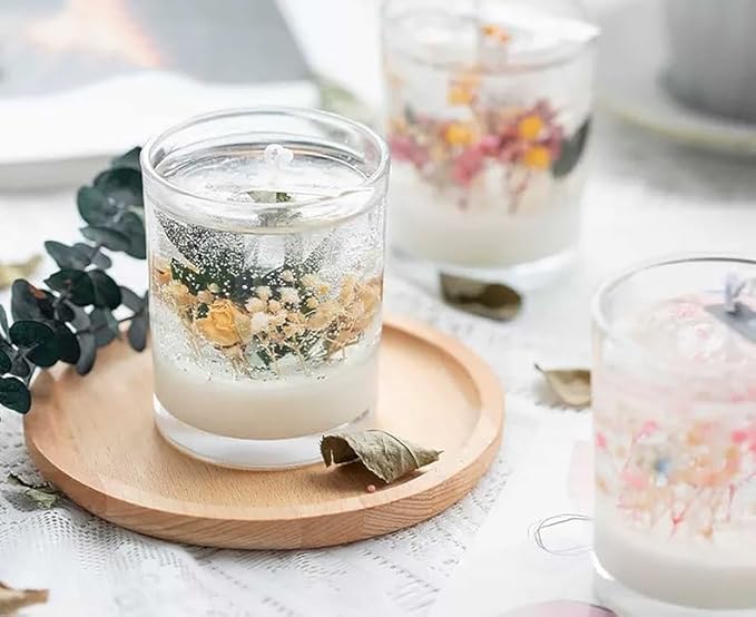 SimpleVibesXinPuwei DIY Scented Botanical Jelly Candle Kit with Step-by-Step Instructions - Create Your Own Unique Fragrant Candle (Style 3)