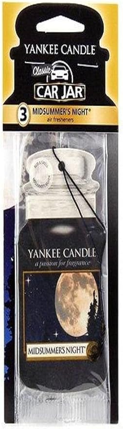 Yankee Candle Paper Car Jar Hanging Air Freshener MidSummer's Night Scent - 3 Pack