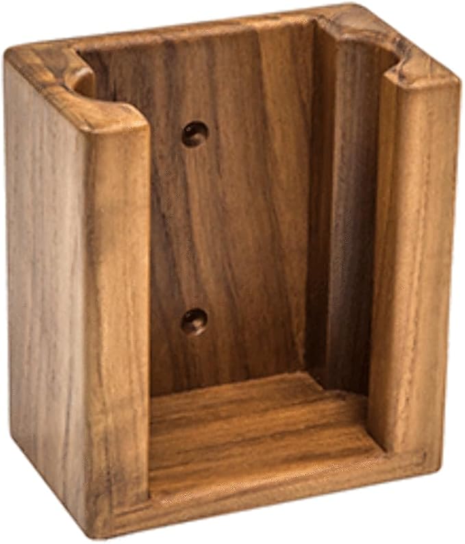 SeaTeak Wooden Liquid Soap/Hand Sanitizer Bottle Holder, 100% Solid Teak Wood, Wall Mountable, Fits Bottles Up to 10.5oz, Perfect for Spas, Boats, Cabins, Kitchens, RV's & Campers