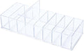 NatSumeBasics Clear Drawer Organizer 8-Section Desk Compartment Acrylic Tray Holder for Storage Cards Notepads and Office Accessories Supplies (Medium)