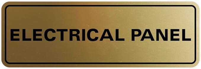 All Quality Standard Electrical Panel Wall or Door Sign - Durable Material | Clear and Functional Sign | Easy Installation‌ - Brushed Gold - Medium (1 Pack)