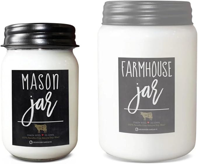Milkhouse Candle Company - Autumn Orchard - 13oz Beeswax and Soy Candles - Farmhouse Collection - 100% Natural, Paraffin Free, with Premium Fragrance Oil, Glass Jars with Lids