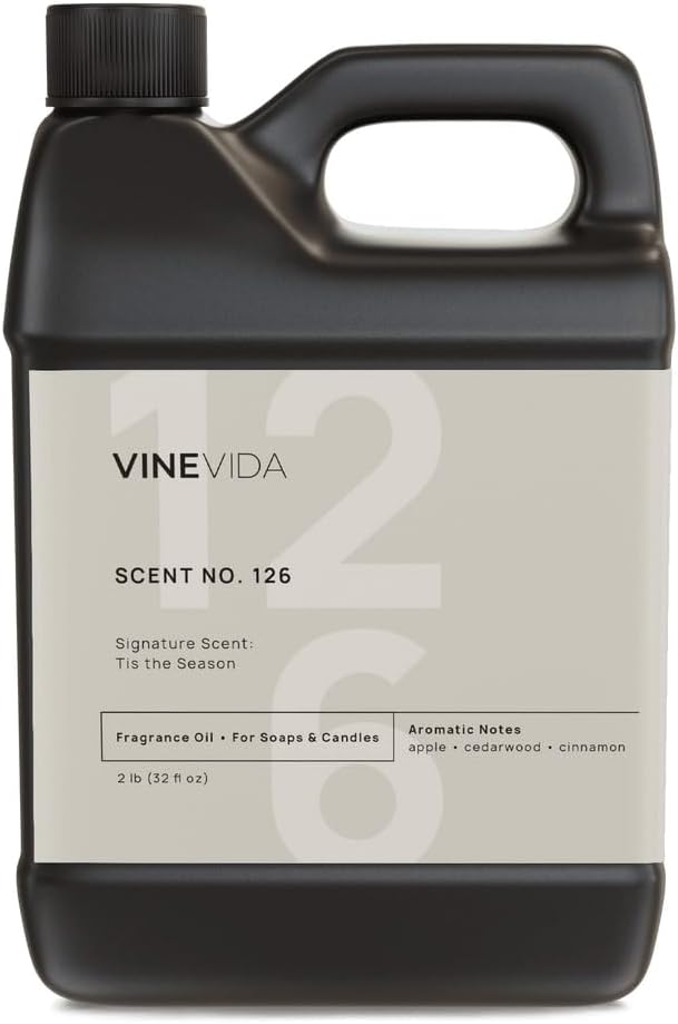 VINEVIDA Scent NO. 126 Fragrance Oil - 32oz (2lbs) - Signature Scent: Tis The Season Fragrance Oil for Candle Making - Made in USA Candle Scents Scents for Soap Making