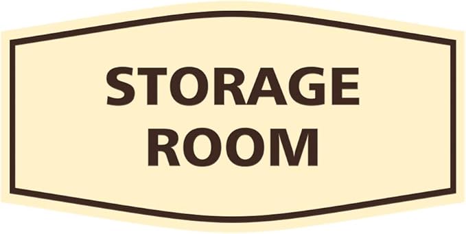 Signs ByLITA Fancy Storage Room Sign (Ivory/Dark Brown) - Small 5 Pack