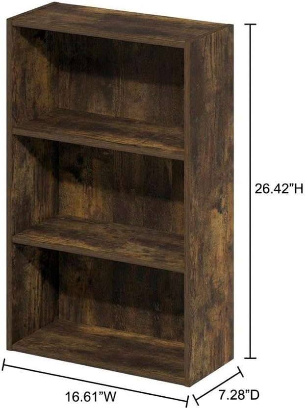 Furnifact Amber Pine Bookcase with Durable Wood Construction, Modern Design, Spacious Shelving, Sturdy Support, Perfect for Living Room or Office Storage