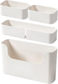 4 Pack Bedside Shelf Wall Mount,Wall Mounted Floating Shelf, Bedside Shelf Organizer Set,Non-Drilling Adhesive Plastic Storage Organizer for Home Decor,Kitchen,Bedroom,Bathroom,Rv (White)