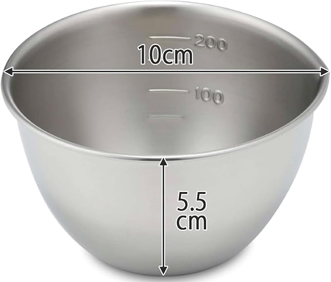 Shimomura Planning 35702 35702 Petite Bowl, Set of 3, Made in Japan, Stainless Steel, Graduated Mark, Spout Included, Measuring 9.5 fl oz (270 ml)