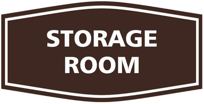 Signs ByLITA Fancy Storage Room Sign (Dark Brown) - Medium 5 Pack
