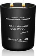 M&SENSE Natural Soy Large Candle| Oud Wood | 16.6 oz, 95H Burn | Mini Spring Scented Candles for Relaxation, Valentines Day Gift, Home Décor | for Bedroom, Office, Party