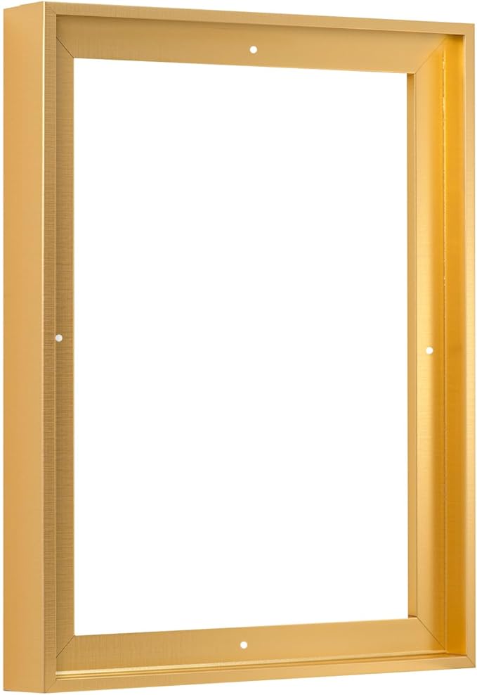 Pixy Canvas Floater Frame 12x48 for 1-1/2 (1.5) inch Deep Canvas Paintings/Canvas Prints/Wood Canvas Panels/Wall Art/Wall Decor/Home Decor/Artwork (Brass Gold, 12 x 48 inch, Portrait)