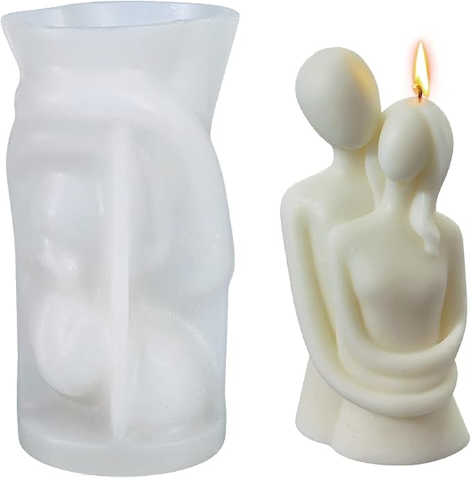 Silicone Couples Candle Mold 3D Hugging Couple Mould Art Body Resin Casting Mold for DIY Candle Making Homemade Soap Polymer Clay Craft Plaster
