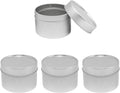JAKOUE 4pcs Silvery 4oz Candle Tins with Lids - Premium Metal Candle Jars for DIY Craft, Wax Melts & Small Business (Leak-Proof Candle Containers) 65mm*45mm/2.56"*1.78"