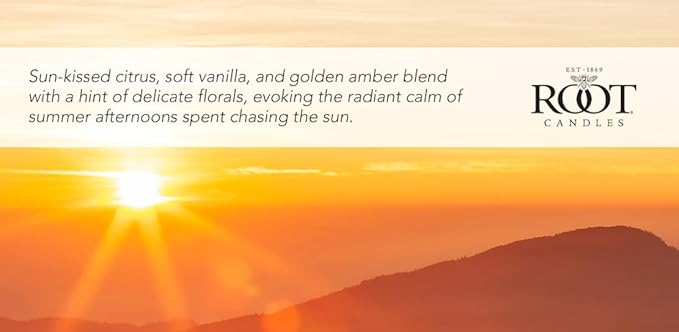 Root Candles Scented Candles Honeycomb Beeswax Blend Premium Handcrafted Candle, Large Veriglass, Golden Hour