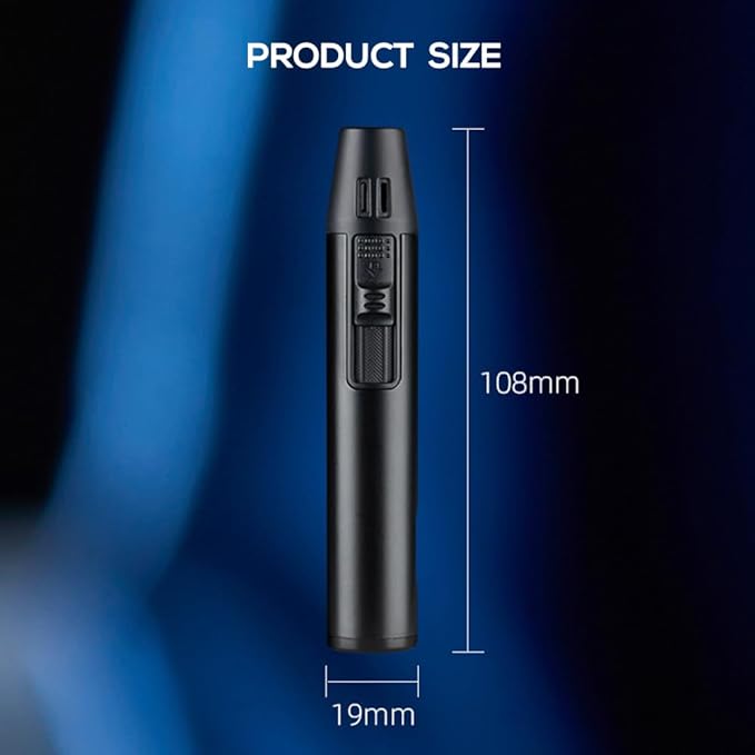 Navpeak Mini Torch Lighter Windproof Jet Blue Flame Lighters Compact Portable with Gas Window Refillable Butane Torch for Candle Craft Outdoor BBQ Grill (Butane Not Included)(White)