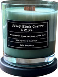 100% Soy, Highly Scented, Hand Poured Soy Candle (Juicy Black Cherry & Clove (Wooden Wick))