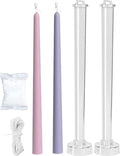 2-Pack Taper Candle Molds for Candle Making, Clear Plastic Pillar Candlestick Candle Mold,Classic Tall Taper Mold for Church Christmas Candlelight Dinner Valentine's Day (12.87inch)