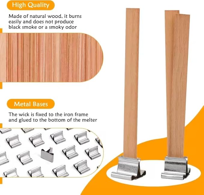 Soy Wax Candle Making Kit with 2 Wick Types & Melting Pot- All-in-One DIY Candle Making Supplies for Beginners, Includes Wax, Wick Stickers, Holders, Wick Placing Tube Tools for Homemade Container