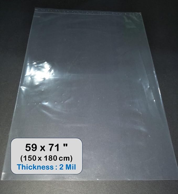 Extra Large Plastic Storage Bags Clear Appliance Storage Bags Perfect for Moistureproof, Dustproof, Luggage, Suitcase, Home Appliances, Comforter and More (59 x 71", 5 Pack)