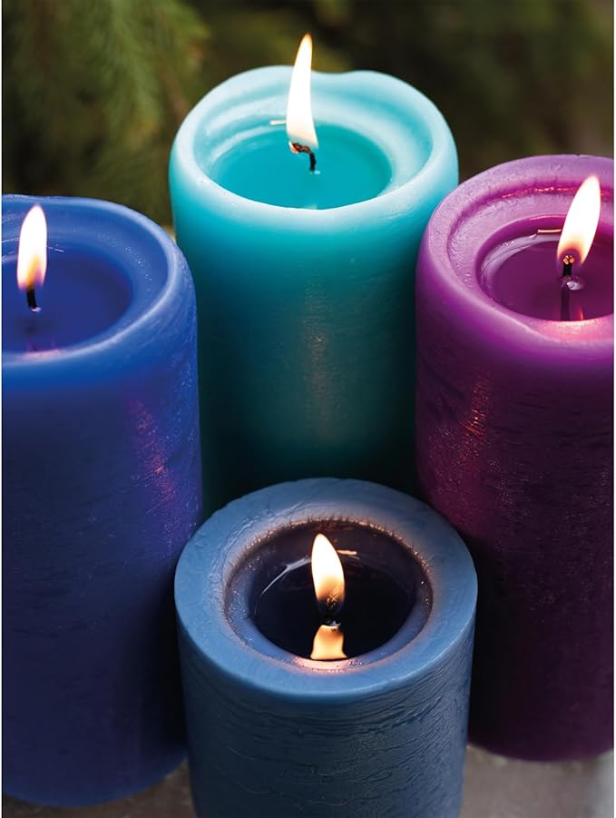CANDWAX 3x4 inch Pillar Candles Set of 3 – Unscented Dripless Rustic White Candles for Wedding Decor, Events, Centerpieces