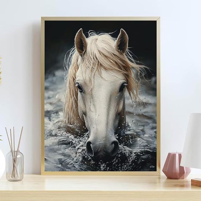 Diamond Painting Kits for Adults Horse Diamond Painting Kits Animal 5D Full Square Drill Strass Crystal Crafts for Adults DIY Art Kit for Beginner, Home Wall Art, Gifts for Women 28x40in Y-D8839O