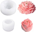 2Pcs Candle Molds for Candle Making Flowers Candle Molds Roses 2.16 inch Peonies 3.94 inch
