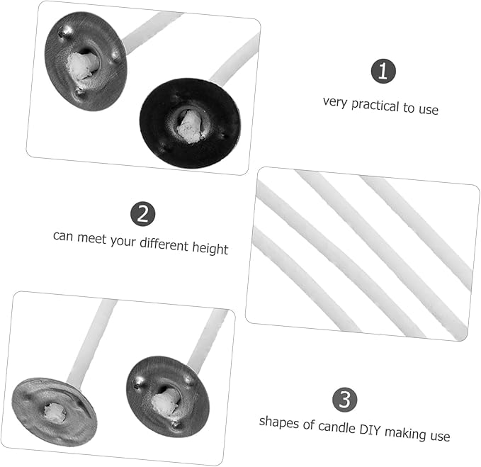 Gadpiparty 1set Candle Wicks Kit Wick Holders and Stickers for Candle Making Birthday Parties and Events for Easy Crafting