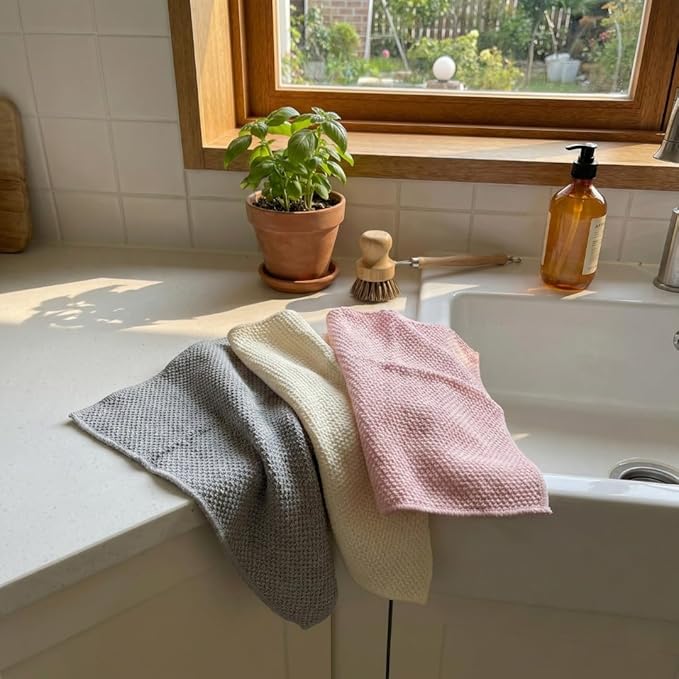 Solyra Oeko-Tex Certified Microfiber Cleaning Cloths – Non-Toxic, Safe for Family & Pets – 6 Pack Kitchen Rags for Counter – 12x12 in, Lint-Free, Absorbent Dish Towels, Dusting Cloths
