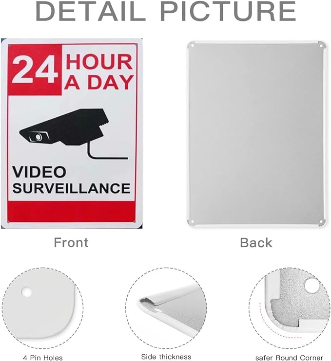 Metal Tin Sign Keep Door Closed Sign Indoor & Outdoor Use Safety Warning Sign 12""X8"", Acrylic4