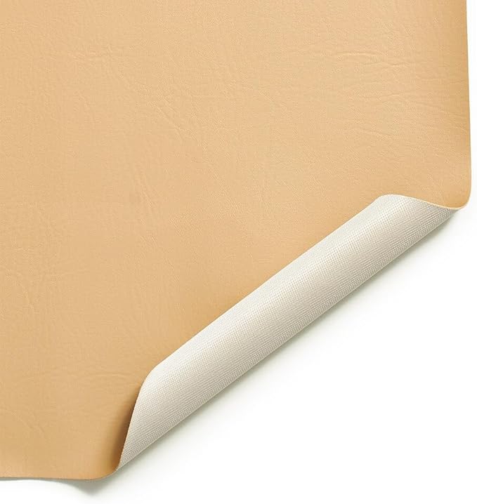 Ottertex Vinyl Fabric Faux Leather Pleather Upholstery 54" Wide by The Yard (1 Yard, Khaki)