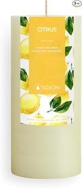 Simply Soson Citrus Scented Candle - 1 Piece 3x6 Ivory Pillar - Aromatherapy Gift for Home and Women