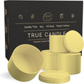 True Candle Tins for Making Candles - 24 Pack of 4 oz Black Candle Containers Bulk 4oz - Empty tins with lids for Candles - Premium Metal Jars, DIY Vessels | Painted Outside and Inside | Yellow