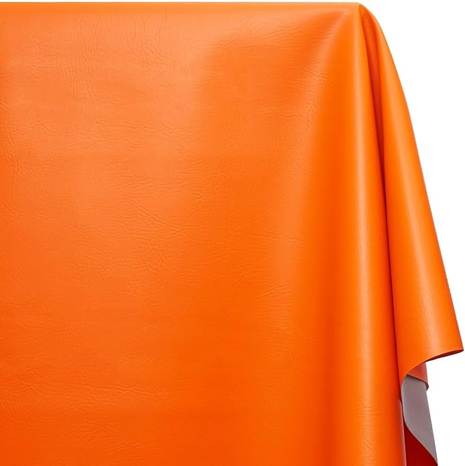 Ottertex Marine Vinyl Fabric Polyester Backing Waterproof Abrasion UV Resistant Heavy Duty Outdoor Marine PVC for Sewing & Upholstery - Orange (5 Yards)