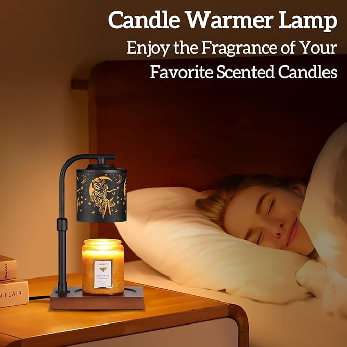 Candle Warmer Lamp with Adjustable Height Dimmable for New Home Decor Electric Candle Warmer for Jar Candles Birthday Gifts for Women Mom(Moon)