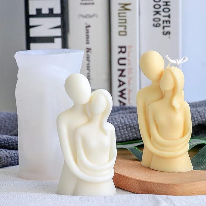 Silicone Couples Candle Mold 3D Hugging Couple Mould Art Body Resin Casting Mold for DIY Candle Making Homemade Soap Polymer Clay Craft Plaster